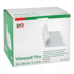 VLIWAZELL Pro superabsorb.compress.sterile 10x20 cm, 10 pz