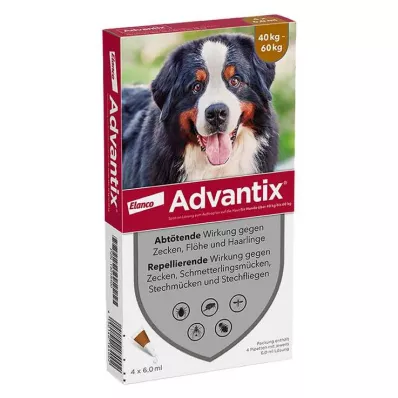 ADVANTIX Soluzione spot-on da applicare sulla pelle per cani 40-60 kg, 4X6,0 ml