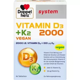 DOPPELHERZ Compresse del sistema Vitamina D3 2000+K2, 60 pz