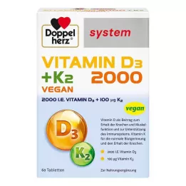 DOPPELHERZ Compresse del sistema Vitamina D3 2000+K2, 60 pz