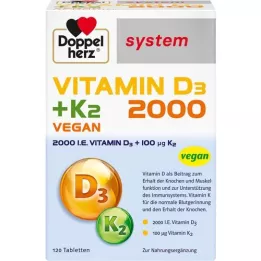 DOPPELHERZ Compresse del sistema Vitamina D3 2000+K2, 120 pz