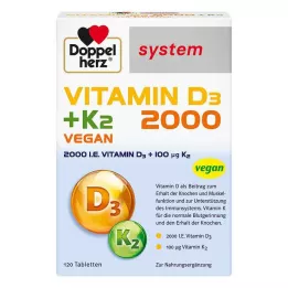 DOPPELHERZ Compresse del sistema Vitamina D3 2000+K2, 120 pz