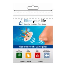 FILTER YOUR LIFE Filtro nasale per allergici taglia L, 7X2 pz