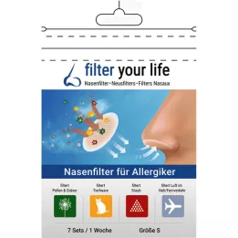 FILTER YOUR LIFE Filtro nasale per soggetti allergici, taglia S, 7X2 pz