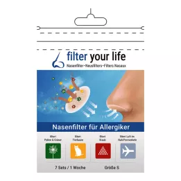 FILTER YOUR LIFE Filtro nasale per soggetti allergici, taglia S, 7X2 pz