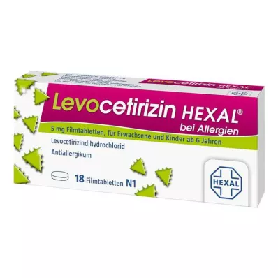 Levocetirizina Hexal per le allergie, compresse rivestite con film da 5 mg, 18 compresse Levocetirizina Hexal per le allergie, compresse rivestite con film da 5 mg, 18 compresse
