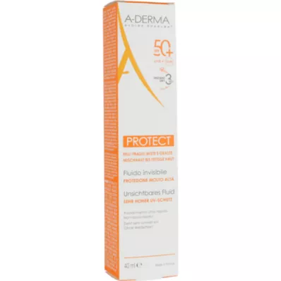 A-DERMA PROTECT SPF 50+ liquido invisibile, 40 ml