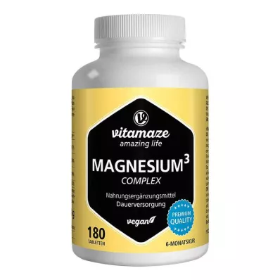 MAGNESIUM 350 mg complesso citrato/ossido/carbonio.vegan, 180 pz