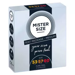 MISTER Confezione di prova di preservativi 53-57-60, 3 pezzi