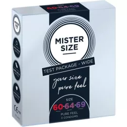 MISTER Confezione di prova da 60-64-69 preservativi, 3 pezzi