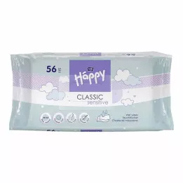 BELLA Happy Baby salviette umidificate sensibili con clic, 56 pz