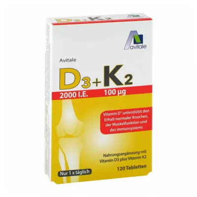 Vitamina D3+K2 2000 U.I., 120 pz