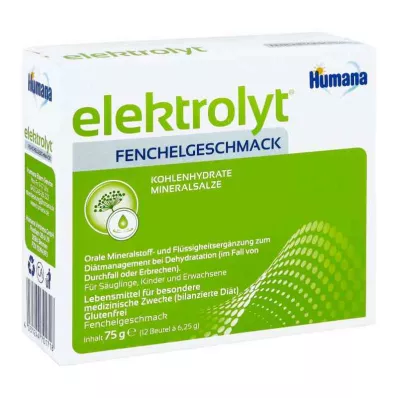 Scatola pieghevole Humana Electrolyte Finocchio Polvere (75 g) Scatola pieghevole Humana Electrolyte Finocchio Polvere (75 g)