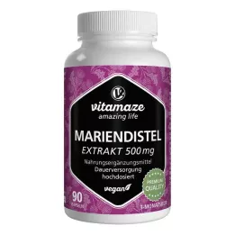 MARIENDISTEL 500 mg di estratto ad alto dosaggio vegano Kps., 90 pezzi