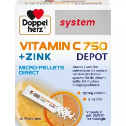 DOPPELHERZ Vitamina C 750 Depot system Pellet, 20 pz