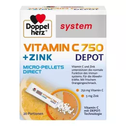 DOPPELHERZ Vitamina C 750 Depot system Pellet, 20 pz