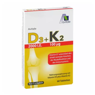 Vitamina D3+K2 2000 U.I., 60 pz