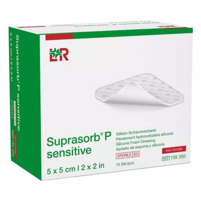 Suprasorb P sensitive PU-schiuma senza boro 5x5cm, 10 pz Suprasorb P sensitive PU-schiuma senza boro 5x5cm, 10 pz