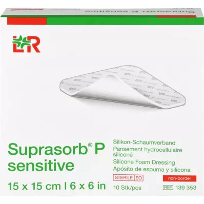 SUPRASORB P sensibile PU-Schiuma v.non-bor.15x15cm, 10 pz