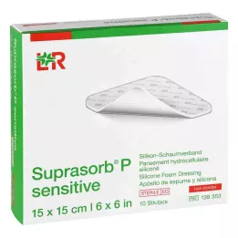 SUPRASORB P sensibile PU-Schiuma v.non-bor.15x15cm, 10 pz
