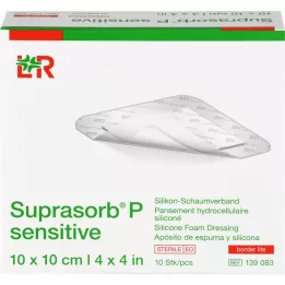 SUPRASORB P sensitive PU-Schiuma v.bor.lite 10x10cm, 10 pz