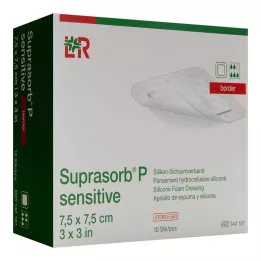 SUPRASORB P sensibile PU-Bordo in schiuma 7,5x7,5 cm, 10 pezzi