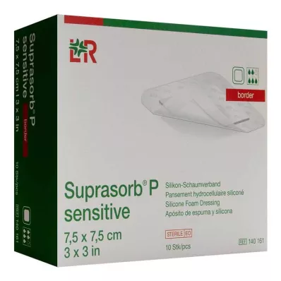 SUPRASORB P sensibile PU-Bordo in schiuma 7,5x7,5 cm, 10 pezzi