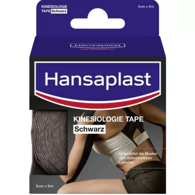 HANSAPLAST Nastro kinesiologico sportivo 5 cmx5 m nero, 1 pz