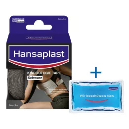 HANSAPLAST Nastro kinesiologico sportivo 5 cmx5 m nero, 1 pz