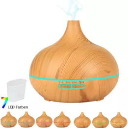 AROMA DIFFUSER Design in legno con LED, 1 pezzo