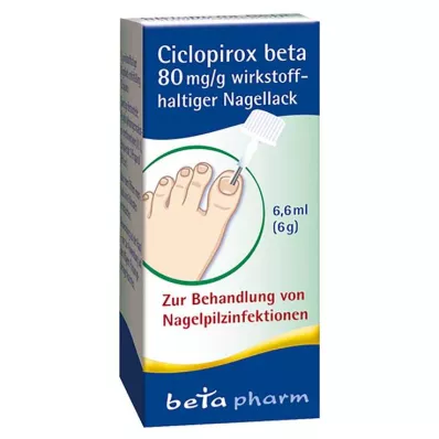 Ciclopirox beta 80 mg/g smalto attivo, 6,6 ml