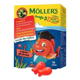 MÖLLERS Omega-3 Gelatina di pesce alla fragola compresse masticabili, 36 pz