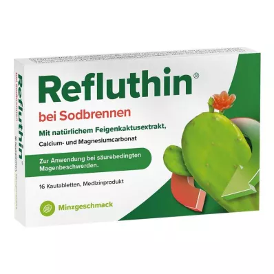 Refluthin compresse masticabili per il bruciore di stomaco menta, 16 pz