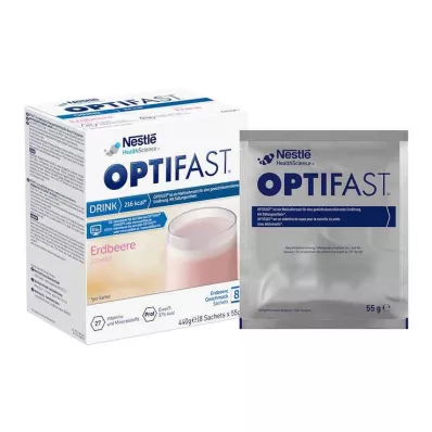 Optifast bevanda fatta in casa fragola in polvere, 8X55 g