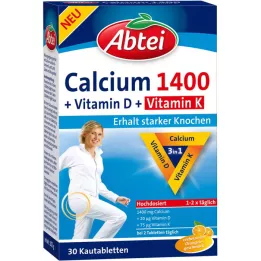 ABTEI Calcio 1400+Vitamina D3+K Compresse masticabili, 30 pz