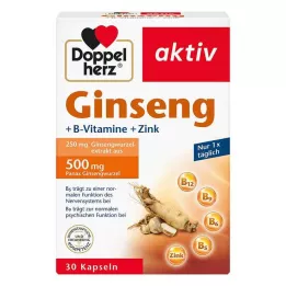 DOPPELHERZ Ginseng 250+B Vitamine+Zinco Capsule, 30 Capsule