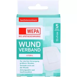 WEPA Medicazione per ferita 7,2x5 cm sterile, 5 pz