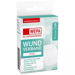 WEPA Medicazione per ferita 7,2x5 cm sterile, 5 pz