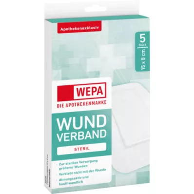WEPA Medicazione per ferita 8x15 cm sterile, 5 pz