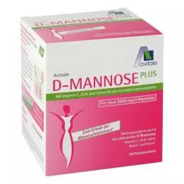 D-MANNOSE PLUS 2000 mg Bastoncini con vitamine e minerali, 60X2,47 g