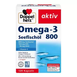 DOPPELHERZ Omega-3 Olio di Pesce Marino 800 Capsule Attive, 120 Capsule