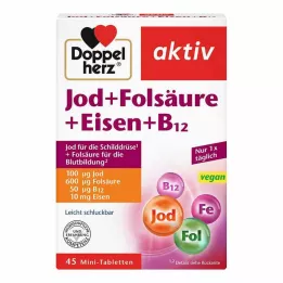 DOPPELHERZ Compresse di iodio+acido folico+ferro+B12, 45 pz