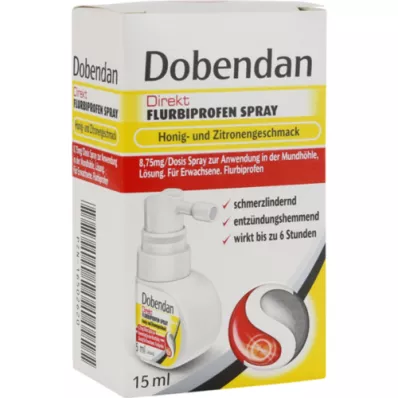 DOBENDAN Flurbiprofene spray diretto Miele &amp; Limone, 15 ml