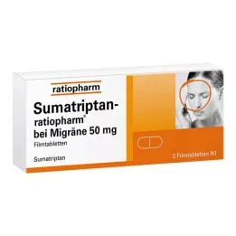 SUMATRIPTAN-ratiopharm per emicrania 50 mg compresse rivestite con film, 2 pz