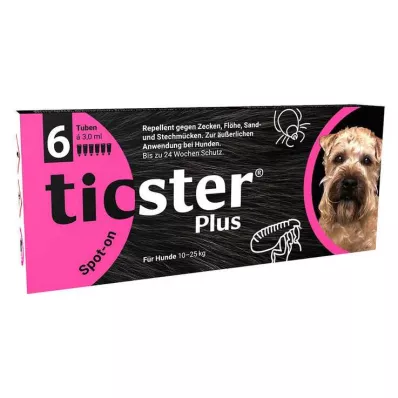 TICSTER Plus Soluzione spot-on per cani 10-25kg, 6X3 ml