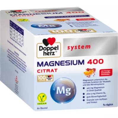 DOPPELHERZ Granuli di sistema di magnesio 400 citrato, 60 pz