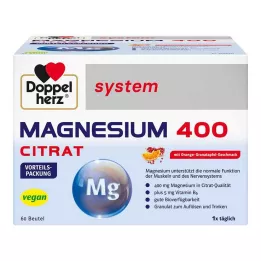 DOPPELHERZ Granuli di sistema di magnesio 400 citrato, 60 pz
