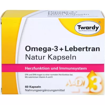 OMEGA-3+Olio di fegato naturale in capsule, 60 capsule