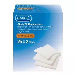 ALVITA compresse di garza sterili 7,5x7,5 cm, 25X2 pz