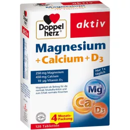 DOPPELHERZ Compresse di magnesio+calcio+D3, 120 capsule